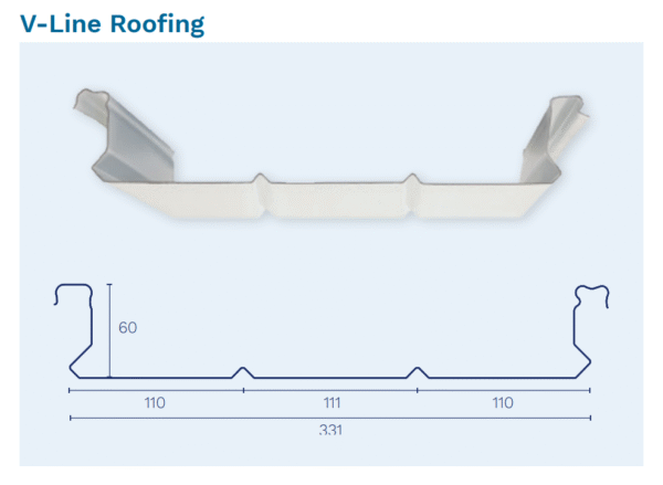 V Line Cladding V Line Roofing 0.48BMT (Single Skin Ausdeck)